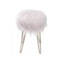 Imagem de Puff Boxbit Petit Pelo Longo Rosa Base Metal