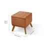 Imagem de Puff Capitone com Base Madeira D26 Soft Linho Sofatec