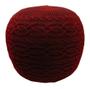 Imagem de Puff Com Capa De Tricot 40x40cm Decorativo Marsala