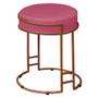 Imagem de Puff Dara Suede Rosa Base Industrial Cobre - D'Rossi