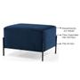 Imagem de Puff Decorativo 60cm Base Aço Status B-304 Veludo Azul Marinho - Domi