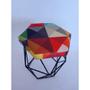 Imagem de Puff Decorativo Aramado Hexagonal Triângulo Colorido