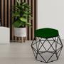 Imagem de Puff Decorativo Aramado Preto Six Suede Verde Musgo - Lyam Decor