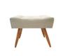 Imagem de Puff Decorativo Banqueta Retangular Pés de Madeira Viena Tecido Suede Bege Claro