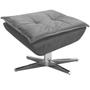 Imagem de Puff Decorativo Base Giratória Cromada Charger Suede Grafite G19 - Gran Belo