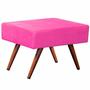 Imagem de Puff Decorativo Charme Retangular Suede Rosa Barbie - D'Rossi - DRossi