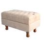 Imagem de Puff Decorativo Chesterfield Elizabeth Suede Bege - 60cm