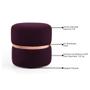 Imagem de Puff Decorativo Com Cinto Rosê Round B-292 Veludo Uva - Domi
