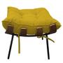 Imagem de Puff Decorativo Costela Base Fixa Suede Amarelo - ADJ Decor