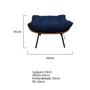 Imagem de Puff Decorativo Costela Base Fixa Suede Azul Marinho - ADJ Decor