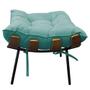 Imagem de Puff Decorativo Costela Base Fixa Suede Azul Tiffany - ADJ Decor