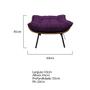 Imagem de Puff Decorativo Costela Base Fixa Suede Roxo - Doce Sonho Móveis