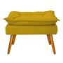 Imagem de Puff Decorativo Opala Pés Palito Sala de Espera Recepção Suede Amarelo