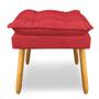 Imagem de Puff Decorativo Opala Suede Vermelho Pés Palito Dal Poz Estofados