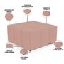 Imagem de Puff Decorativo Para Sala de Estar Quadrado Milano 90x90cm W01 Linho Rosê - Lyam Decor