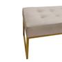 Imagem de Puff Decorativo Para Sala e Quarto Paris Veludo Bege Base Dourado Speciale Home