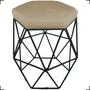 Imagem de Puff Decorativo Para Sala Hexagonal Aramado Base Bronze/Dourada/Preta Suede Cores - Clique E Decore 