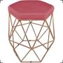 Imagem de Puff Decorativo Para Sala Hexagonal Aramado Bronze/Dourada/Preta Suede Cores - Clique E Decore 