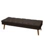 Imagem de Puff Decorativo Pé Palito Estofado  de Solteirão 130 cm Estofado Carla Marron Escuro Suede Anchar Interiores 