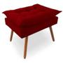 Imagem de Puff Decorativo Quadrado Opala Pés Palito Tecido Suede Vermelho Kimi Design