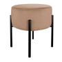 Imagem de Puff Decorativo Recepção Suede Cappuccino Base Metálica Preto - Belliv Decor