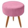 Imagem de Puff decorativo redondo com pés palito-suede rosa