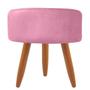 Imagem de Puff decorativo redondo com pés palito-suede rosa