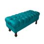 Imagem de Puff Decorativo Retrô Luis Xv Capitonê 1 Metro Suede Azul Turquesa - DL DECOR