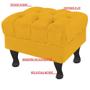 Imagem de Puff Decorativo Retro Luiz XV sem Baú Suede Amarelo 50 cm