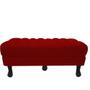 Imagem de Puff Decorativo Retro Luiz XV sem Baú Suede Vermelho 1,4 M