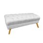 Imagem de Puff Decorativo Retrô Paris Capitonê 1 Metro Pé Palito Suede Branco - DL Decor