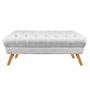 Imagem de Puff Decorativo Retrô Paris Capitonê 1 Metro Pé Palito Suede Branco - DL Decor