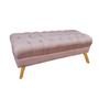 Imagem de Puff Decorativo Retrô Paris Capitonê 1 Metro Pé Palito Suede Rose - LM DECOR