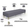 Imagem de Puff Decorativo Sala de Estar Bali W01 Pés Palito 190x60cm Suede Cinza - Lyam Decor