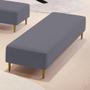 Imagem de Puff Decorativo Sala de Estar Bali W01 Pés Palito 190x60cm Suede Cinza - Lyam Decor
