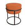 Imagem de Puff Luma Suede Terracota com Base de Aço Preta