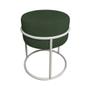 Imagem de Puff Luma Suede Verde com Base de Aço Cinza