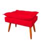 Imagem de Puff Opalla Pés Palito Suede Vermelho Top Para Sala Recepção