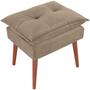 Imagem de Puff Puf Opall Pes Palito 55x40cm Suede Marrom Claro MPassos