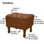 Imagem de Puff Puf Retro Capitone 52x44cm Suede Terra Cota MPassos
