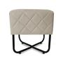 Imagem de Puff Quadrado Bela Suede Bege Base X  Preta - Vallisa Decor