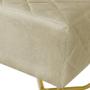 Imagem de Puff Quadrado Bela Suede Marfim Base X  Dourado - Vallisa Decor