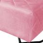 Imagem de Puff Quadrado Bela Suede Rosa Base X  Preta - Vallisa Decor