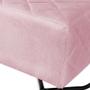 Imagem de Puff Quadrado Bela Suede Rosa Bebê Base X  Preta - Vallisa Decor