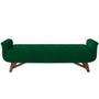 Imagem de Puff Recamier Decorativo com Pés em Madeira 160 cm Itália P05 Bouclê Verde - Lyam Decor