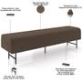 Imagem de Puff Recamier Decorativo com Pés Industrial 160cm Novara P05 Veludo Marrom - Lyam Decor