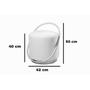 Imagem de Puff Redondo 50cm em Linho com Base Lunar