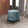 Imagem de Puff Redondo em Linho50cm com Base Bacci