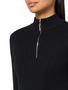Imagem de Pulôver Tommy Hilfiger Feminino com 1/4 de Zíper e Gola Simulada - Preto