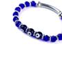 Imagem de Pulseira 3 Olhos Gregos Azul com Canutilho Cristal
